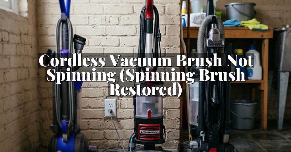 Cordless Vacuum Brush Not Spinning (Spinning Brush Restored)