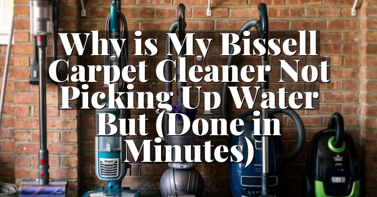 Why is My Bissell Carpet Cleaner Not Picking Up Water But (Done in Minutes)