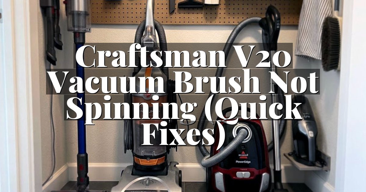 Craftsman V20 Vacuum Brush Not Spinning (Quick Fixes)