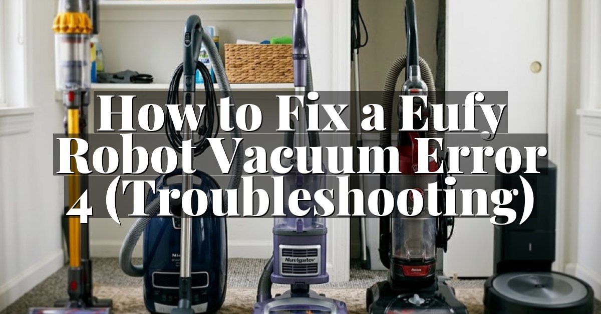 How to Fix a Eufy Robot Vacuum Error 4 (Troubleshooting)