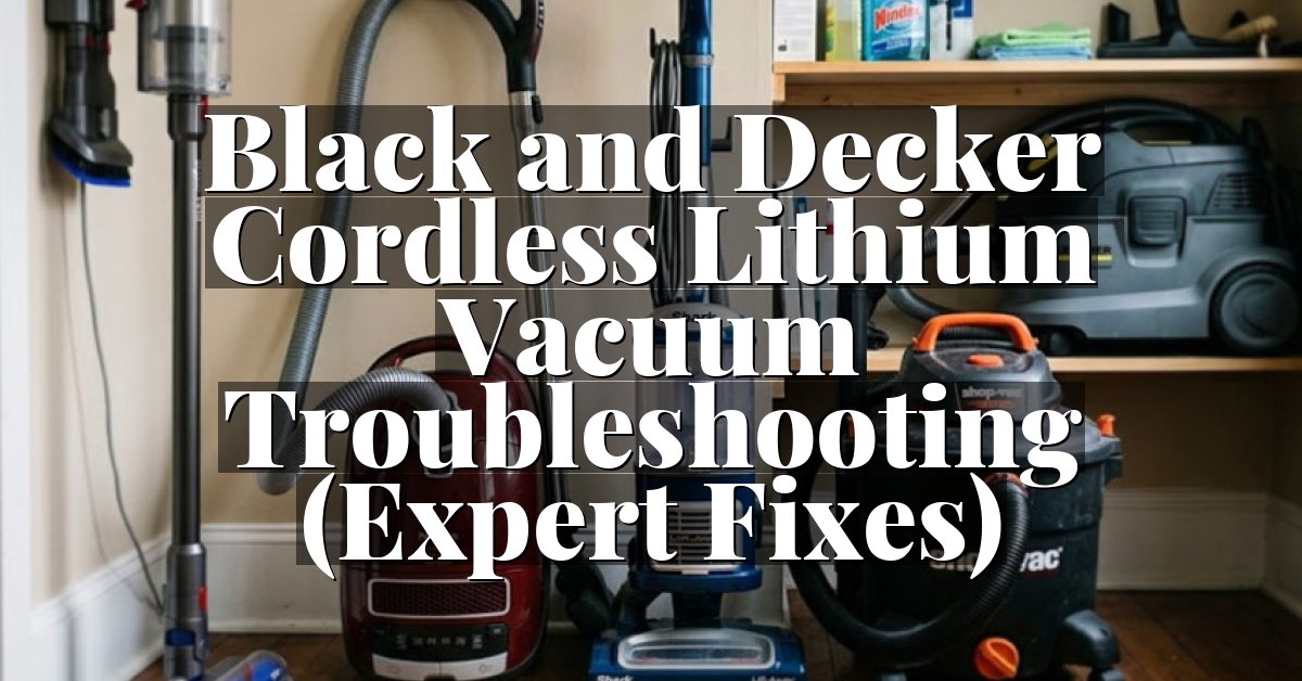 Black and Decker Cordless Lithium Vacuum Troubleshooting (Expert Fixes)