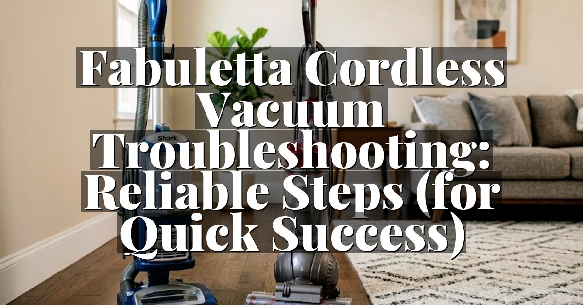 Fabuletta Cordless Vacuum Troubleshooting: Reliable Steps (for Quick Success)