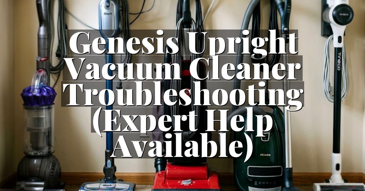 Genesis Upright Vacuum Cleaner Troubleshooting (Expert Help Available)