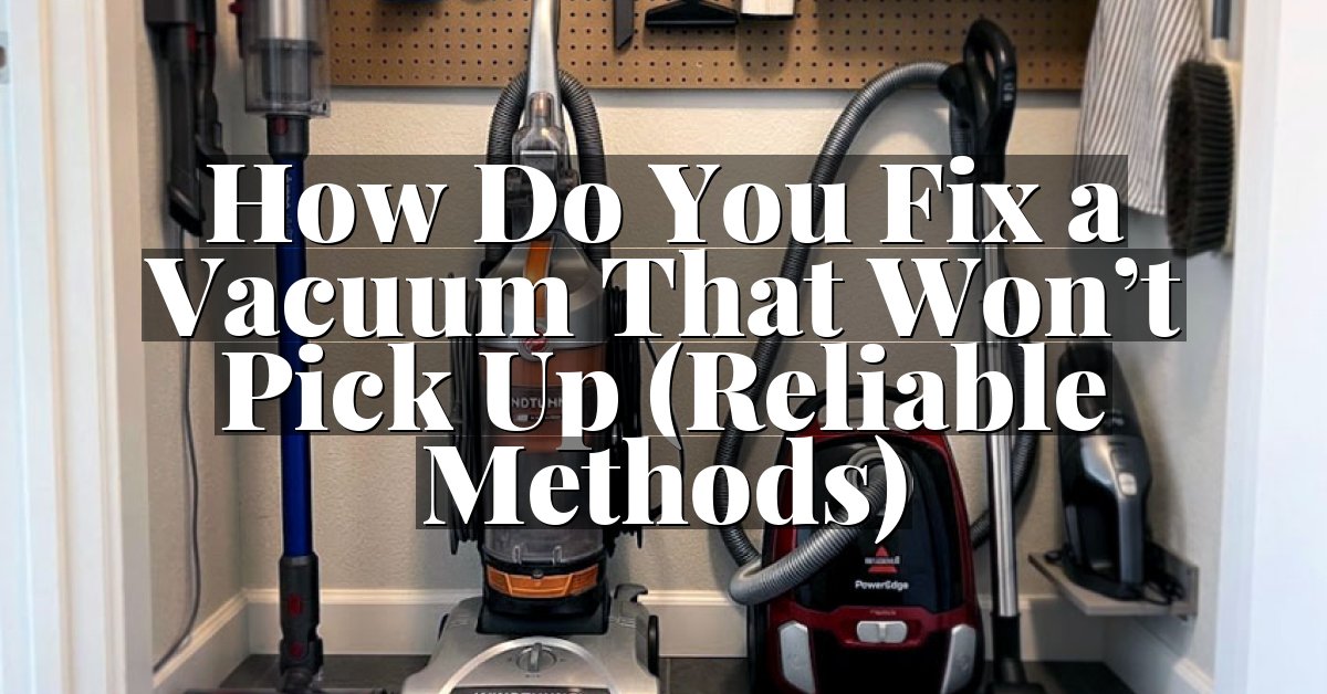 How Do You Fix a Vacuum That Won’t Pick Up (Reliable Methods)