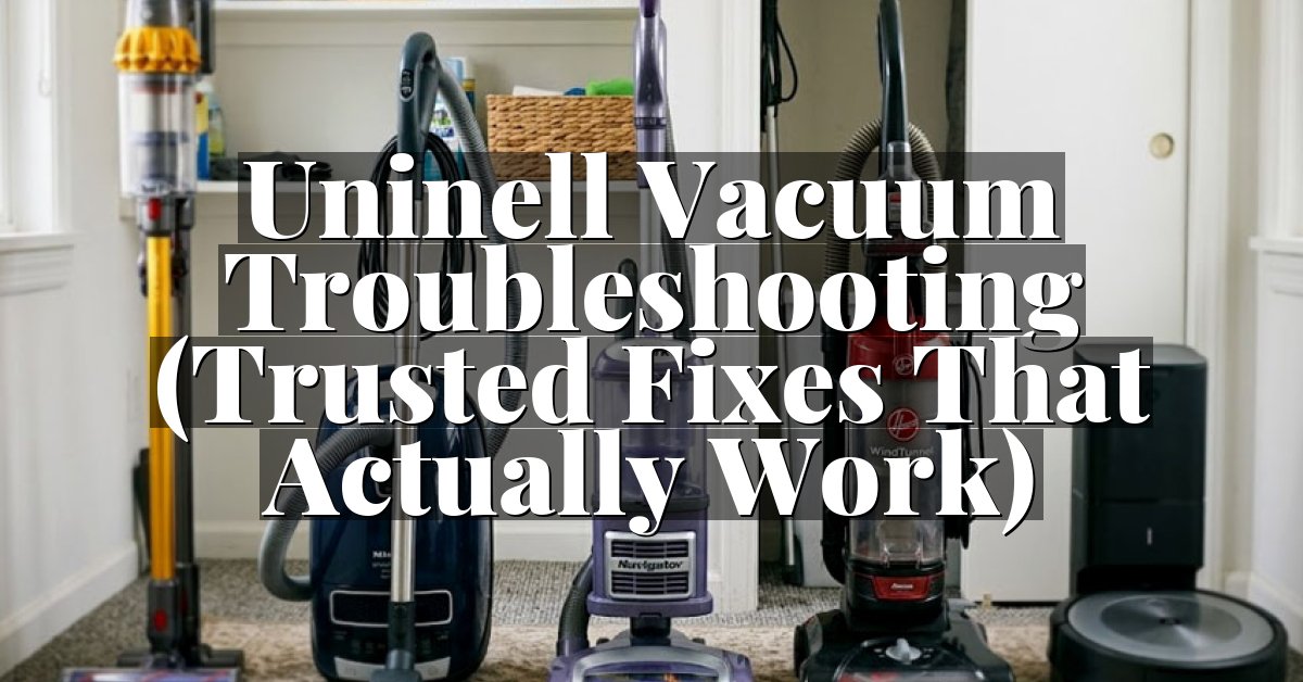 Uninell Vacuum Troubleshooting (Trusted Fixes That Actually Work)